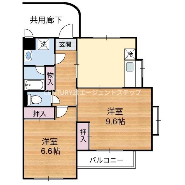 プリムール(2LDK/2階)の間取り写真