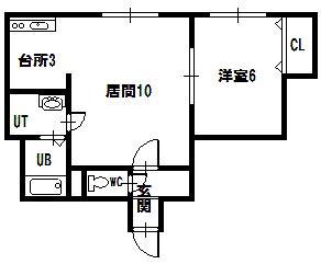 クローバーコーポ(1LDK/1階)の間取り写真