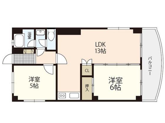 ソフィアコート古江東(2LDK/6階)の間取り写真