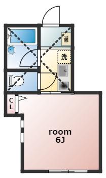 フェリーチェ金沢文庫(1K/2階)の間取り写真