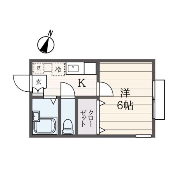 パークサイドヴィラ(1K/1階)の間取り写真