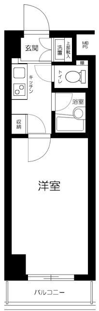 ルーブル学芸大学六番館(1K/5階)の間取り写真