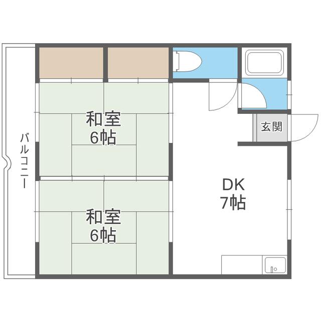 コーポ光(2DK/1階)の間取り写真