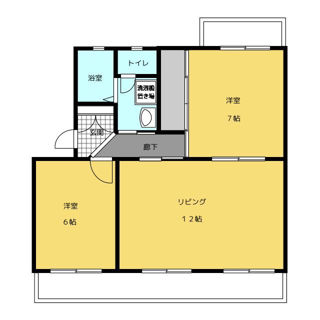トレジャーユアセルフ(2LDK/1階)の間取り写真