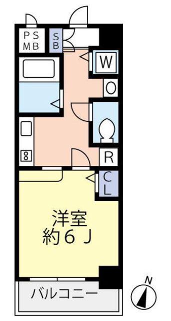 グランヴァン武蔵小山II(1K/4階)の間取り写真