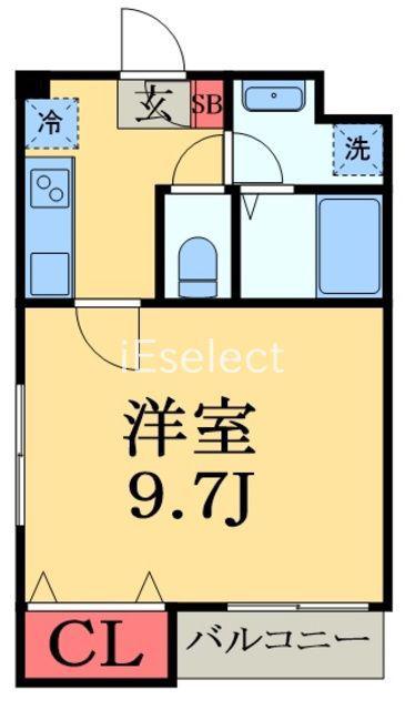 ブラン.ノワール(1K/2階)の間取り写真