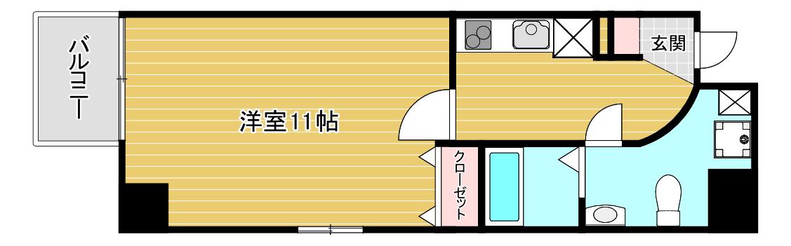 セレブコート梅田(1K/6階)の間取り写真