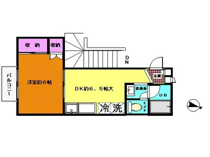 コーポアゼリア(1DK/2階)の間取り写真