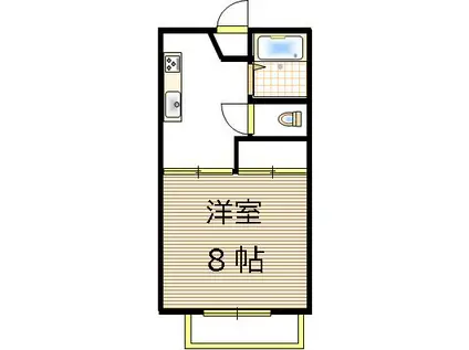 クラッシーナ柴田A棟・B棟(1K/2階)の間取り写真
