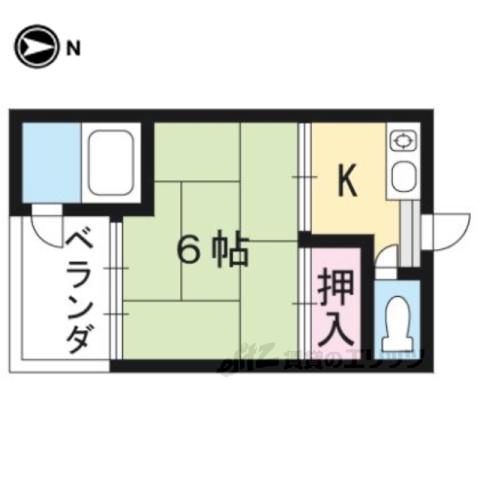 瞳マンション(1K/2階)の間取り写真