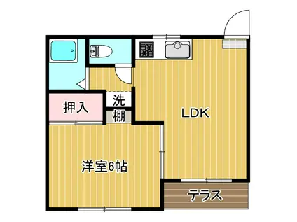 笠原アパート(1LDK/1階)の間取り写真