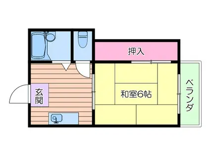 アーバンII(1K/1階)の間取り写真