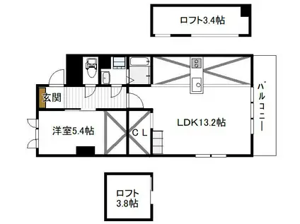 ARK PAL1SLDK(1SLDK/3階)の間取り写真