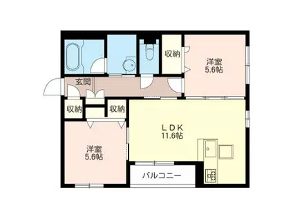 IHILANI ELUA(2LDK/2階)の間取り写真