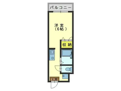 シャトルフジナガI(ワンルーム/4階)の間取り写真