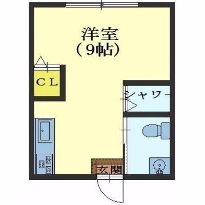 赤とんぼ(ワンルーム/2階)の間取り写真