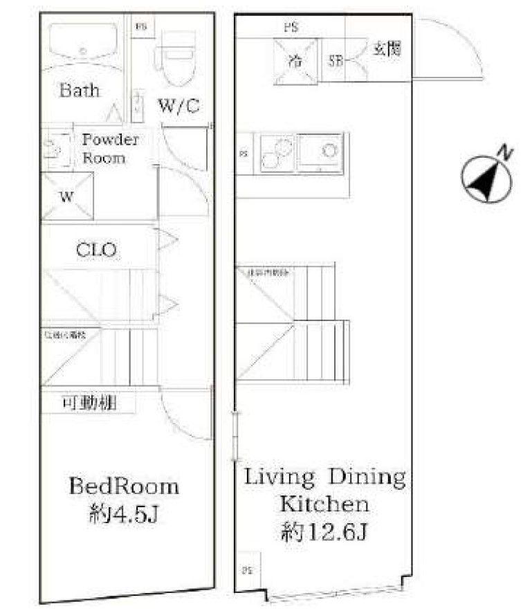 MAISON DE M(1LDK/1階)の間取り写真