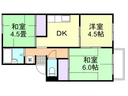 メゾン八軒屋(3K/1階)の間取り写真