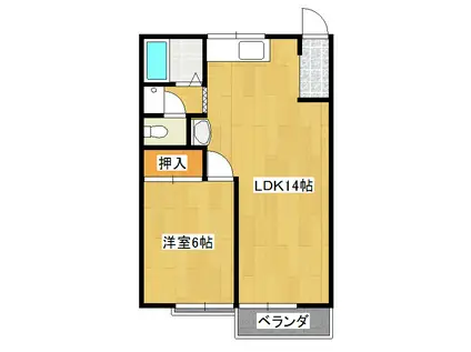 リディア赤坂(1LDK/2階)の間取り写真