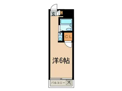 福崎ビル(ワンルーム/2階)の間取り写真