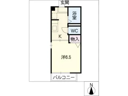 ウェスティ朝岡(1K/1階)の間取り写真