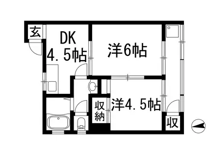 コーポヒカリ(2DK/3階)の間取り写真
