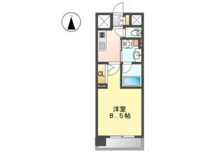 セレニティー大須(1K/10階)の間取り写真