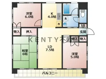 吉澤ビル2(3LDK/4階)の間取り写真