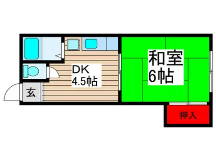 コーポ佐久間(1DK/2階)の間取り写真