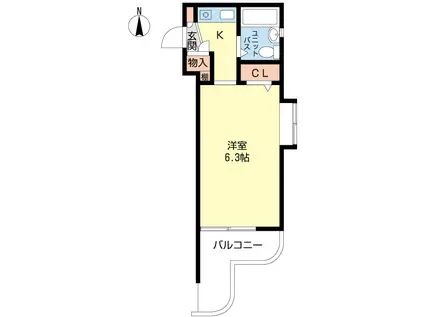 ジョイフル守山(1K/4階)の間取り写真