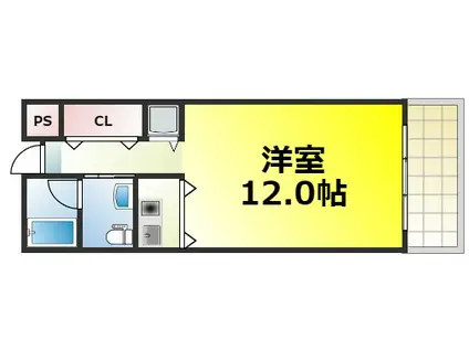 ＪＲ関西本線 ＪＲ難波駅 徒歩2分 10階建 築20年(ワンルーム/3階)の間取り写真