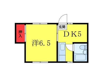 神楽坂三洋ハウス(1DK/3階)の間取り写真