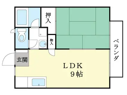 サンシティ新田辺A棟(1LDK/2階)の間取り写真