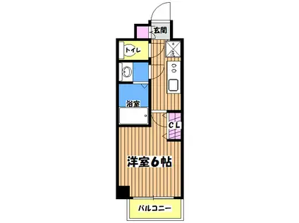エステムコート立川ノースプレミア(1K/2階)の間取り写真