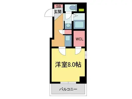 VIGORPORIS133宝塚(1K/8階)の間取り写真