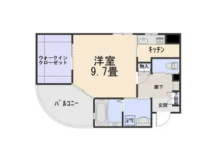 名鉄瀬戸線 印場駅 徒歩12分 3階建 築23年(1K/2階)の間取り写真