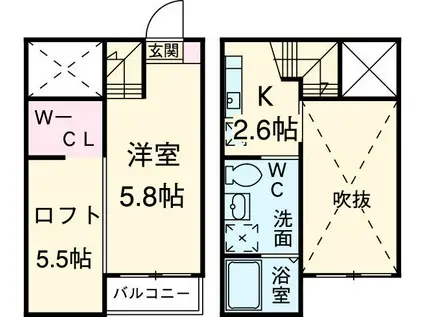 GRADIUS MIYOSHI(1K/1階)の間取り写真