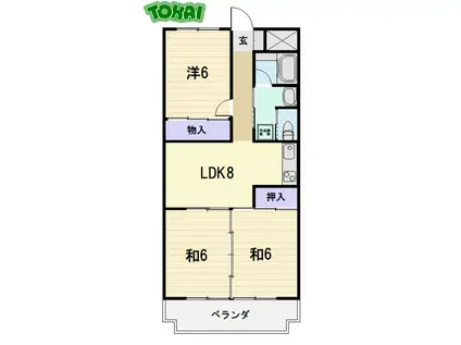 エステート15(3LDK/3階)の間取り写真