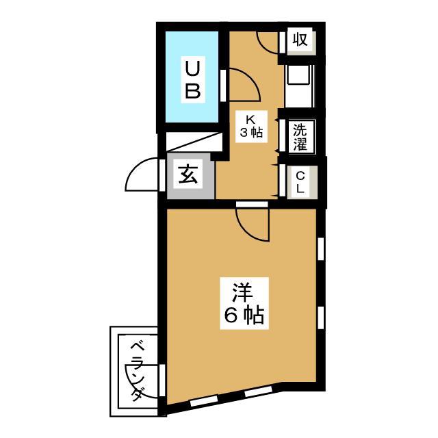 オリーブマンション(1K/2階)の間取り写真