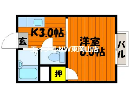 カーサ・ユベントス(1K/1階)の間取り写真