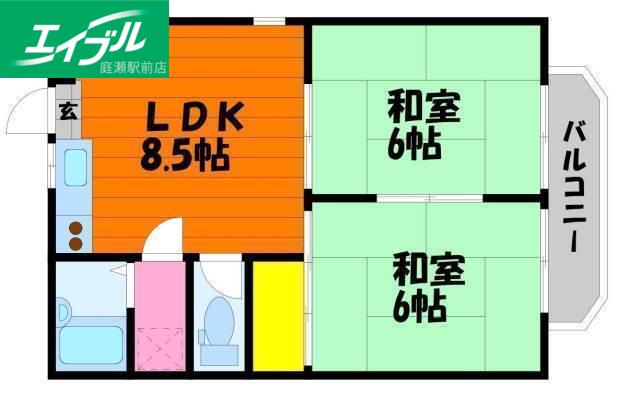プチパール55(2LDK/1階)の間取り写真