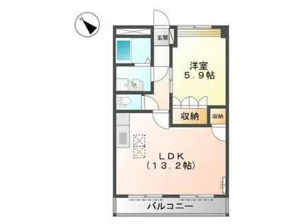 サザンコート26(1LDK/1階)の間取り写真