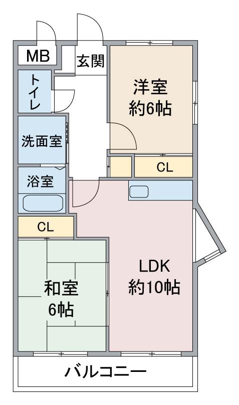 OYA HIGHTS(2LDK/1階)の間取り写真