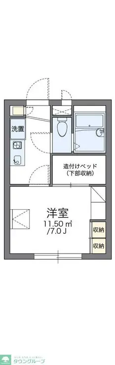 レオパレスユイット 1階階 間取り