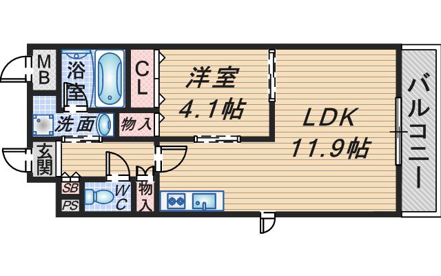 クランエシオ(1LDK/2階)の間取り写真