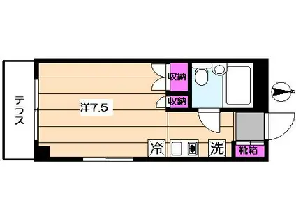 コーポマインド(1K/1階)の間取り写真