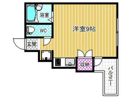 ヴィバーチェ(1K/3階)の間取り写真