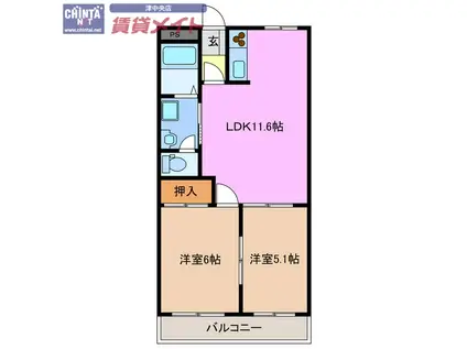 SUNRISE 21(2LDK/1階)の間取り写真