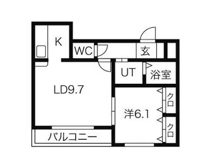 フルール(1LDK/2階)の間取り写真