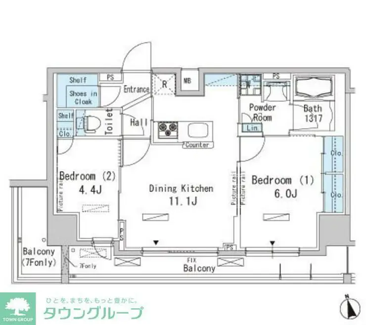 パークアクシス上野 9階階 間取り